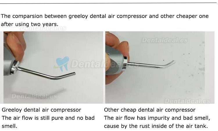 Greeloy GA-62Y 1200W Compresores de Aire Sin aceite Dental Con Secador